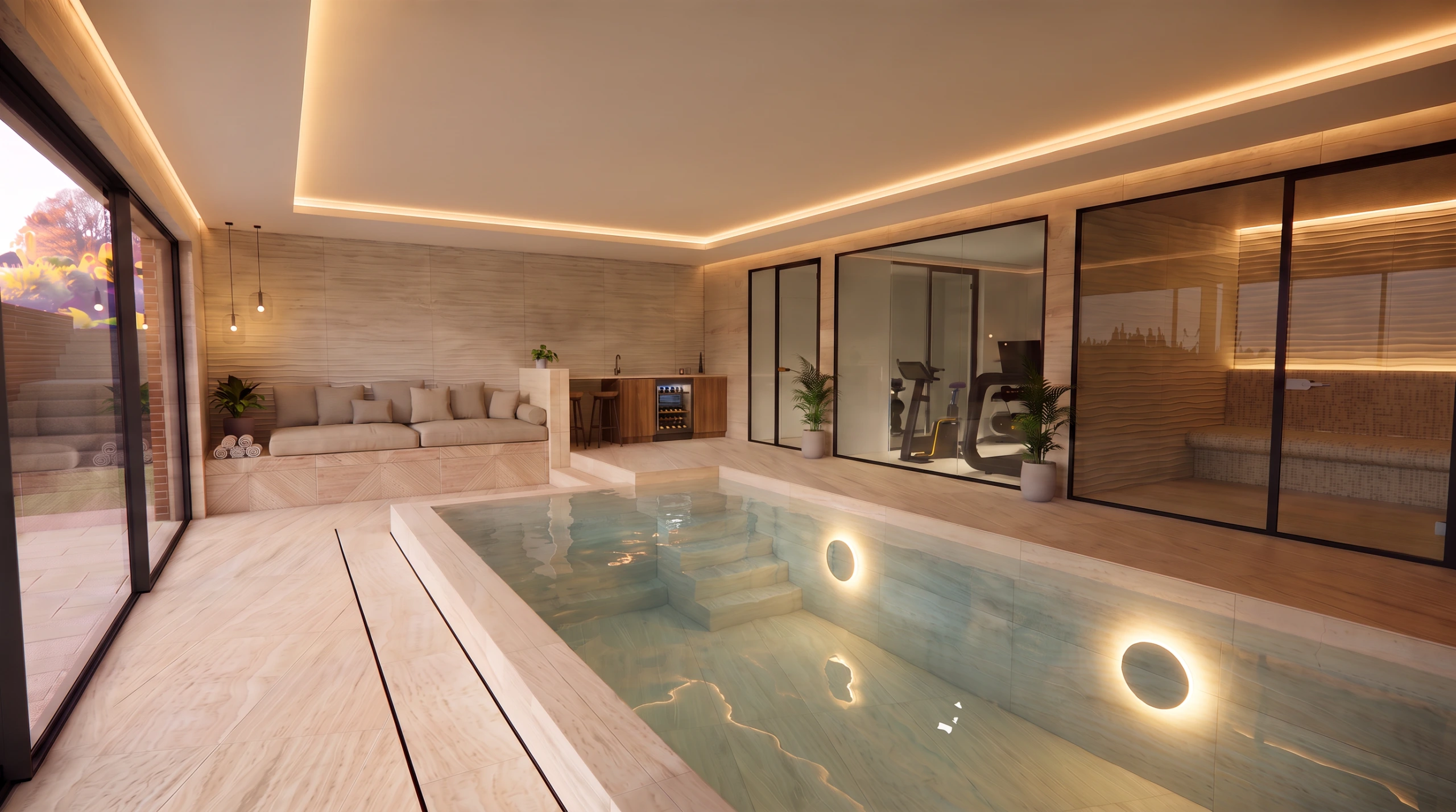 The swimming pool in the new lower ground extension at Keresforth Hall Road in Barnsley