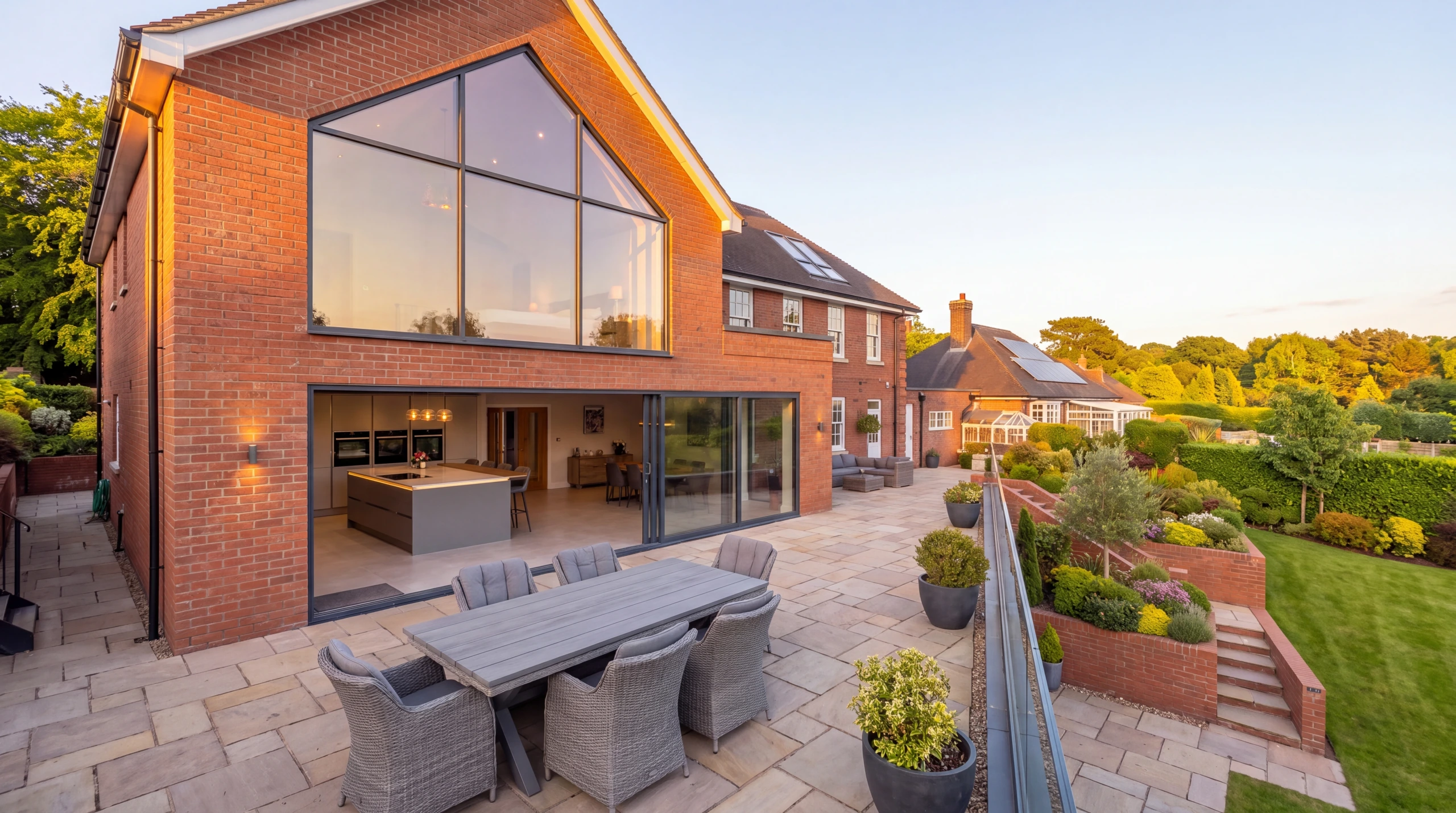 Terrace view of the new two storey side extension at Keresforth Hall Road in Barnsley
