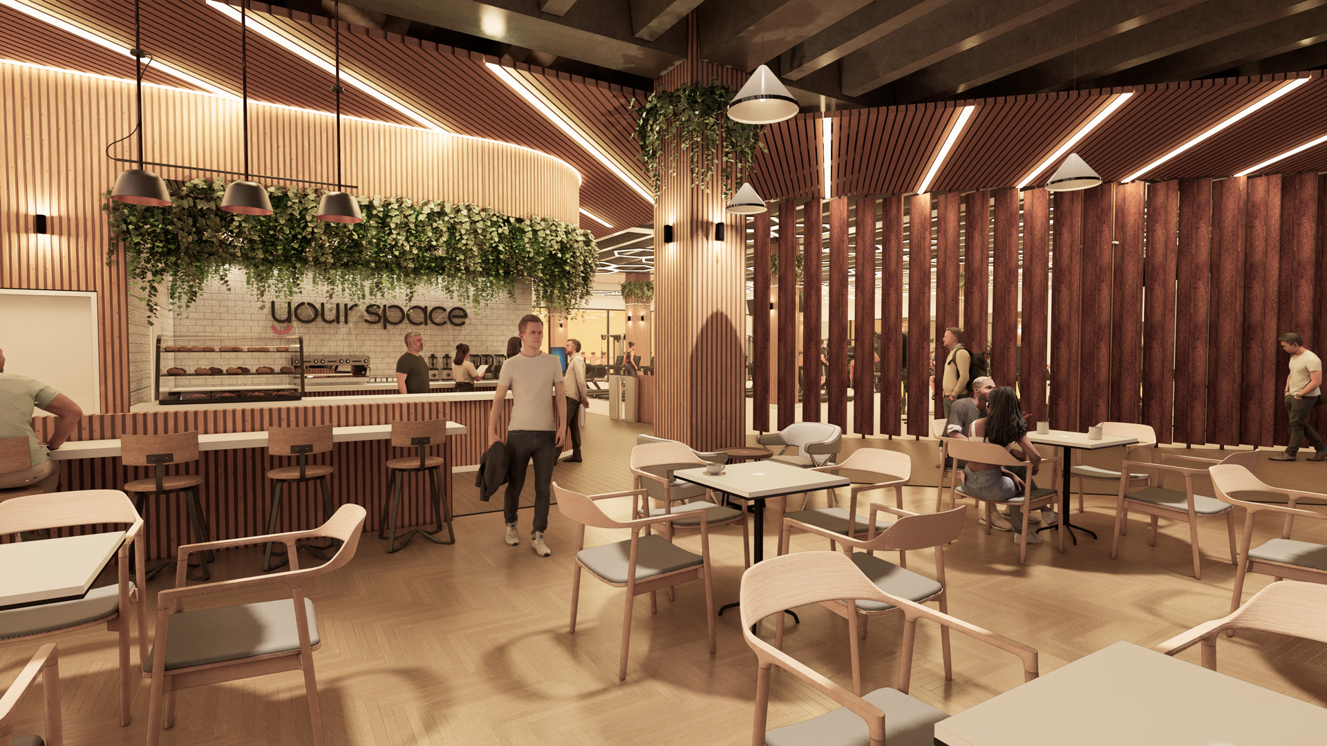 Interior visualisation of the Feel Good Hub in Barnsley
