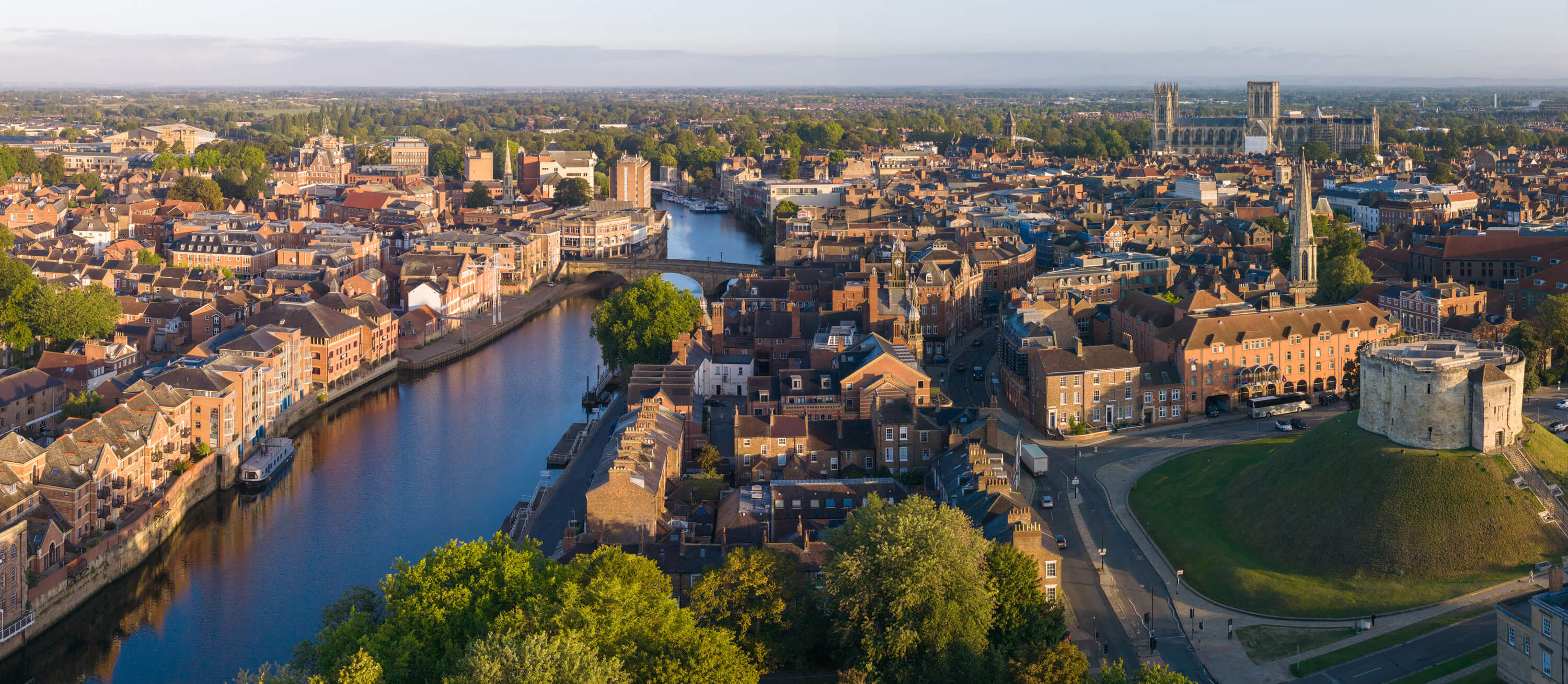 Aerial view over York, Yorkshire