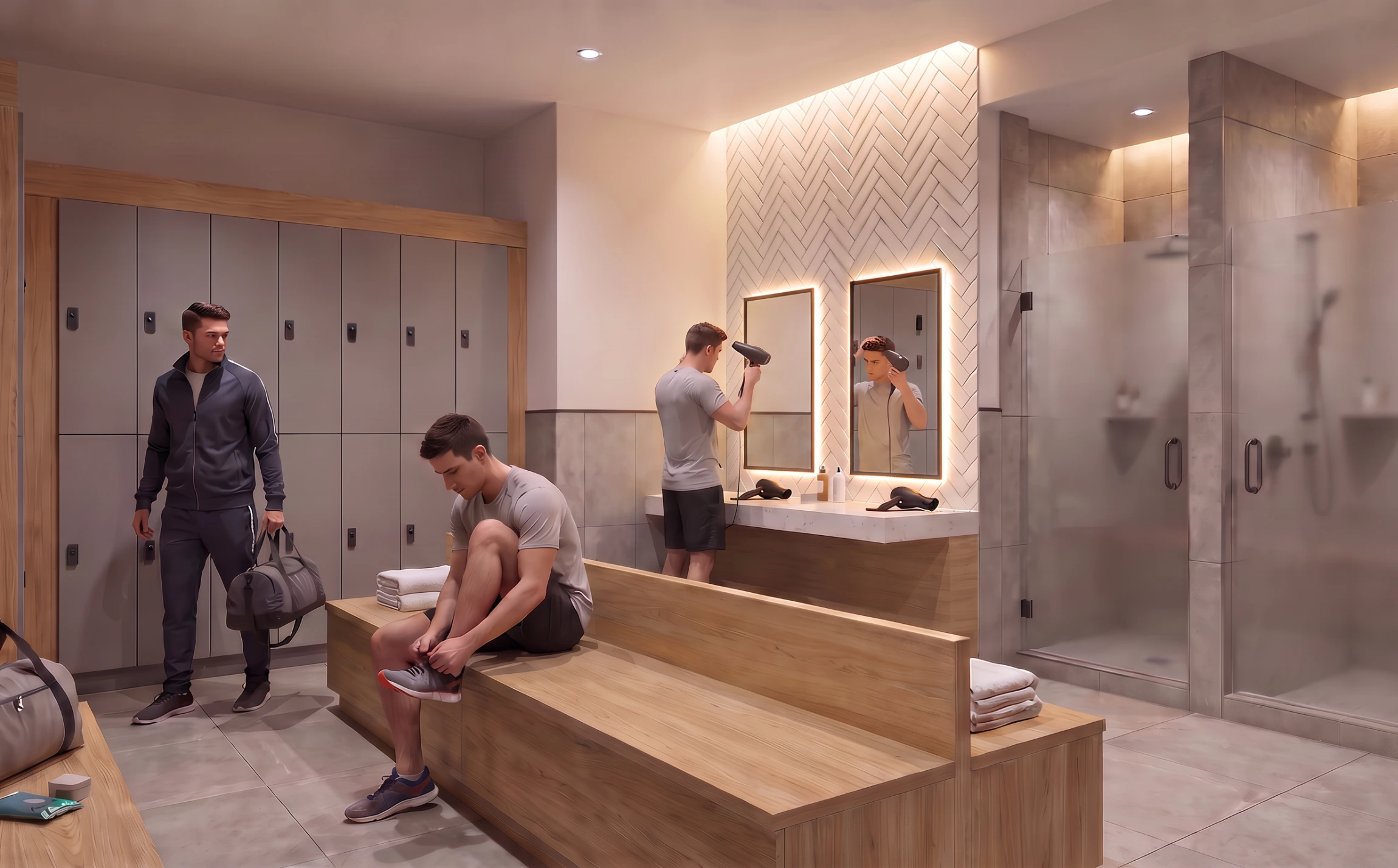 Interior view of new male changing areas at Your Space Mansfield