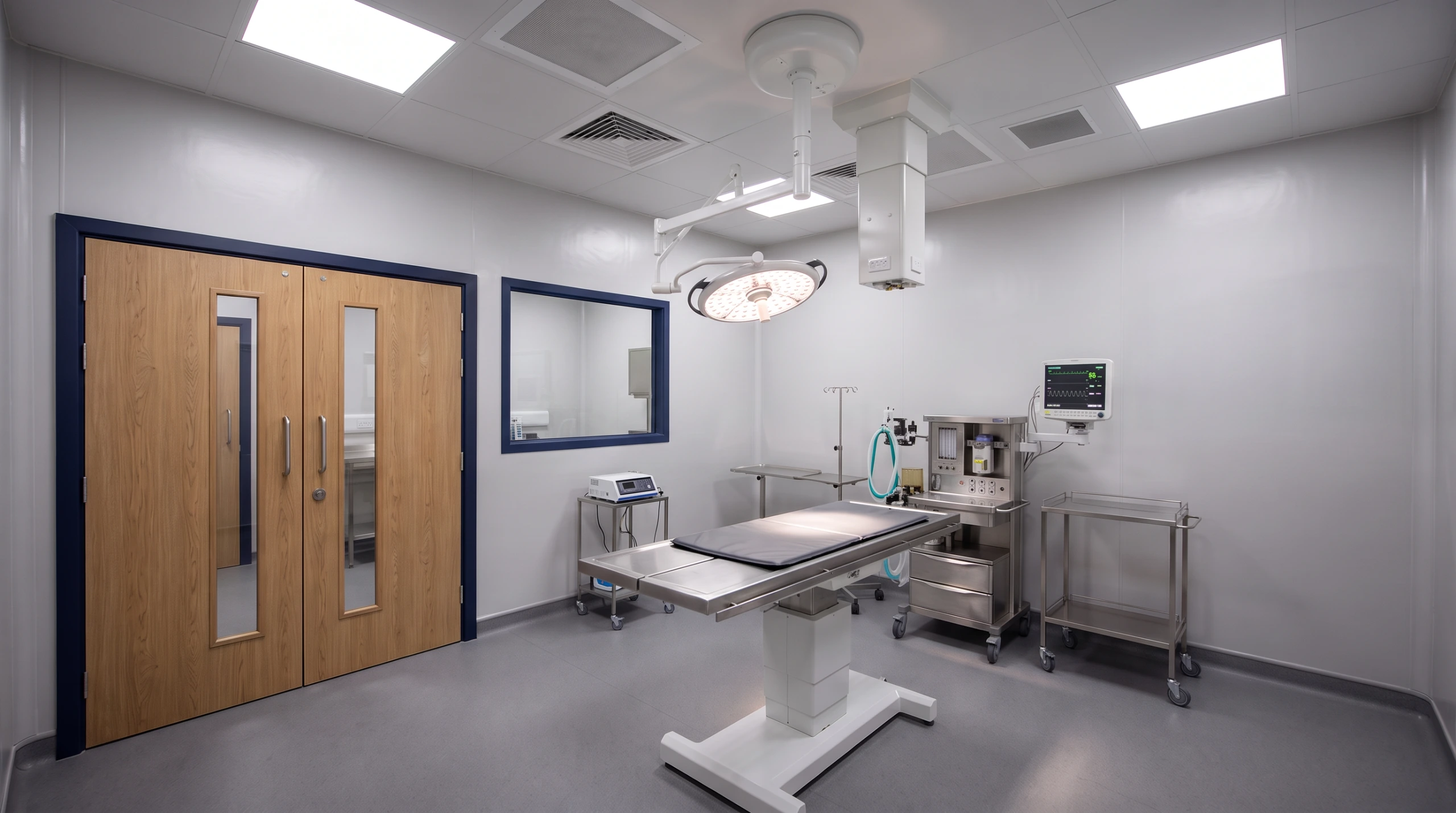 Architectural design services for a new build veterinary hospital. Image of the theatre.