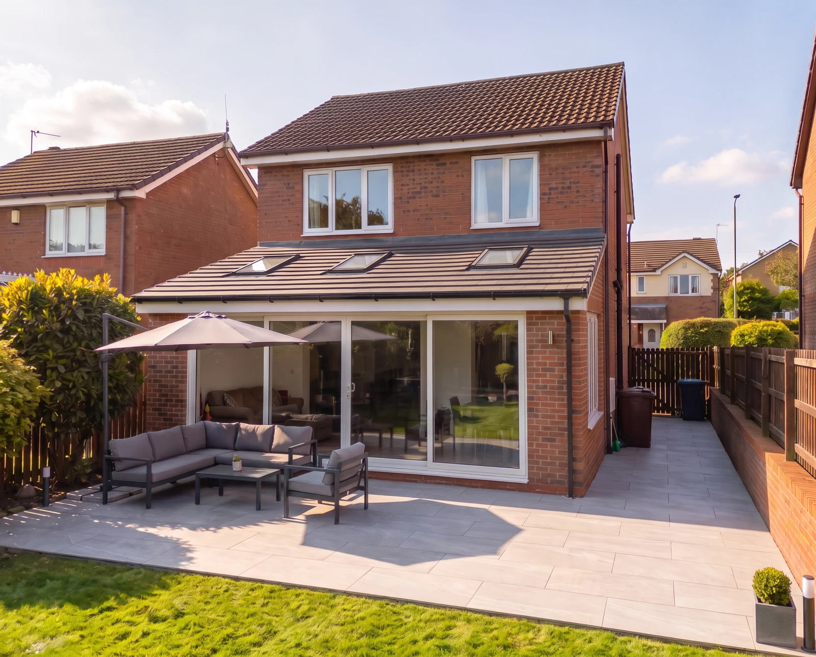 A modern single-storey extension to a detached house in Darton, Barnsley.