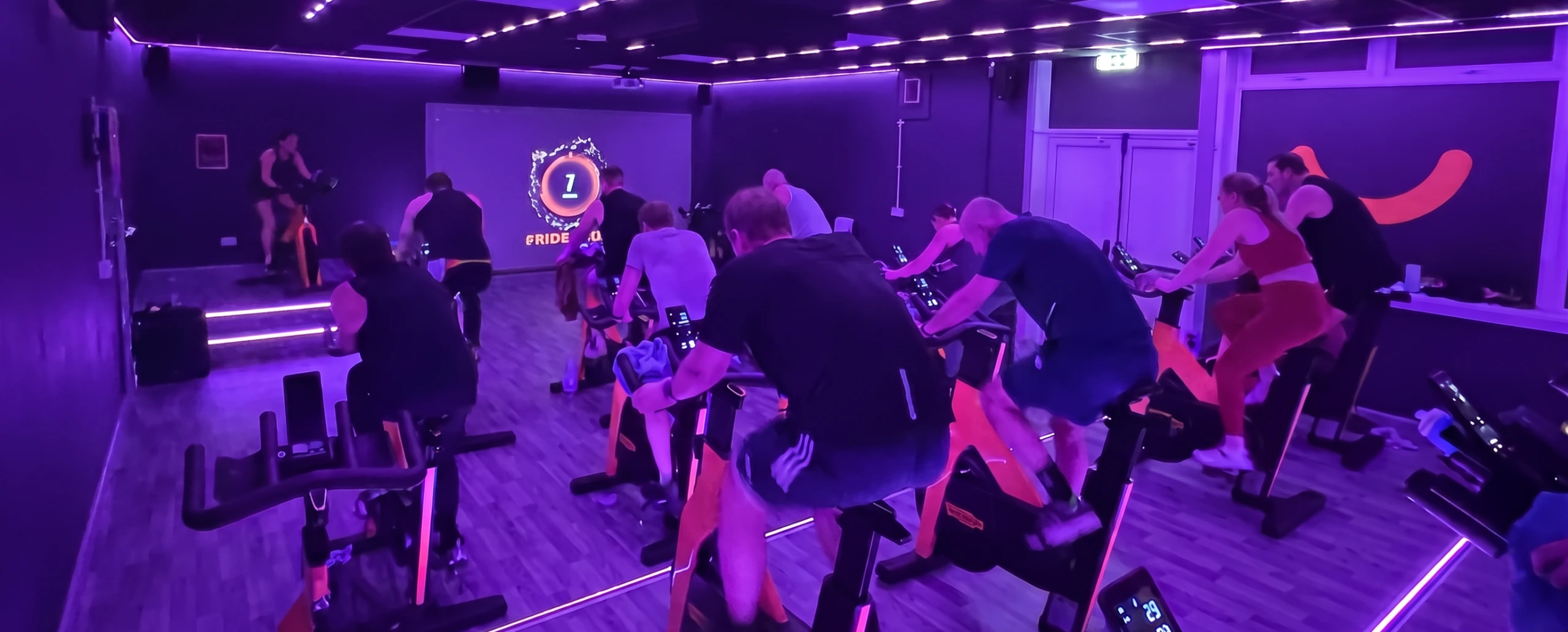 Interior view of the spin studio at Dorothy Hyman Sports Centre, Cudworth
