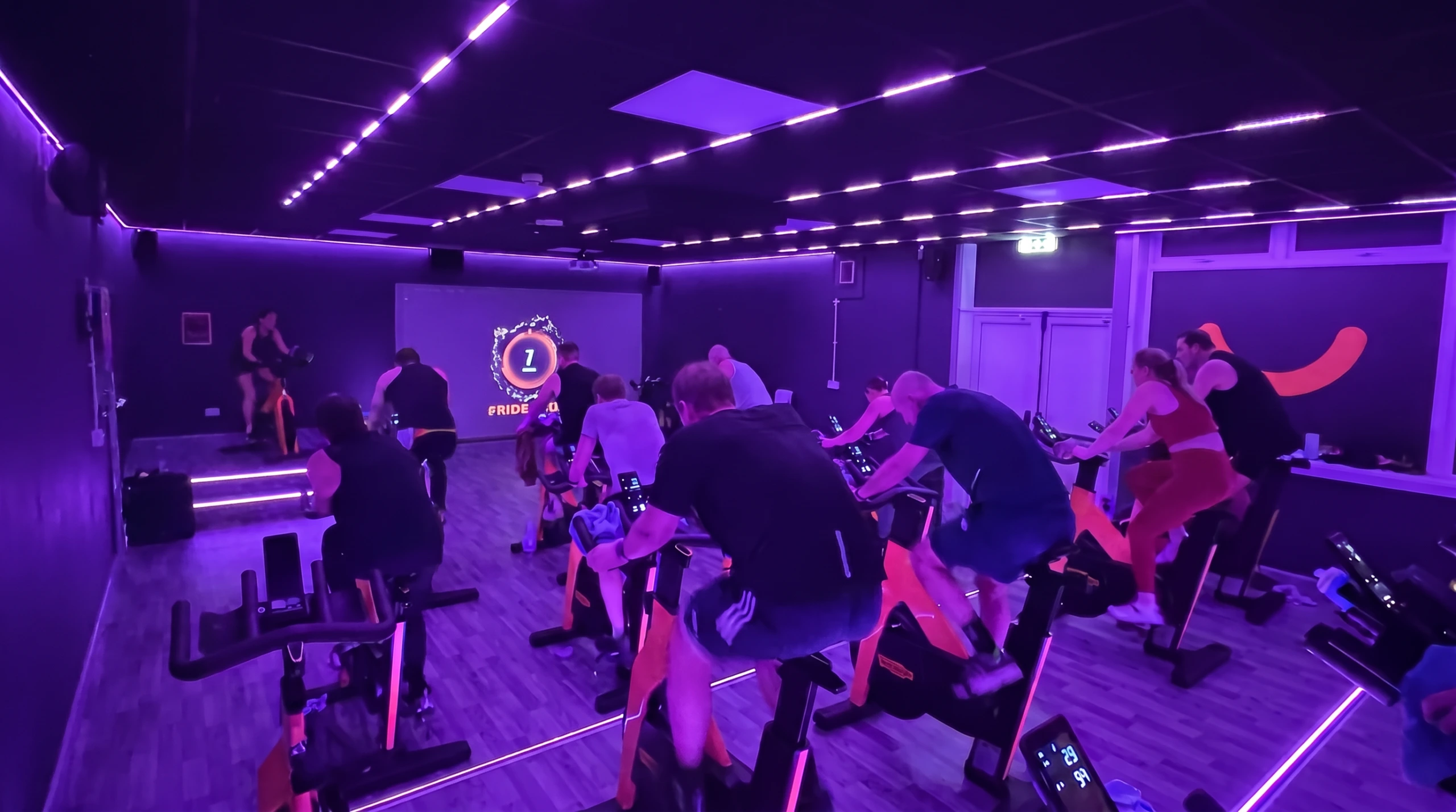 Interior view of the spin studio at Dorothy Hyman Sports Centre, Cudworth