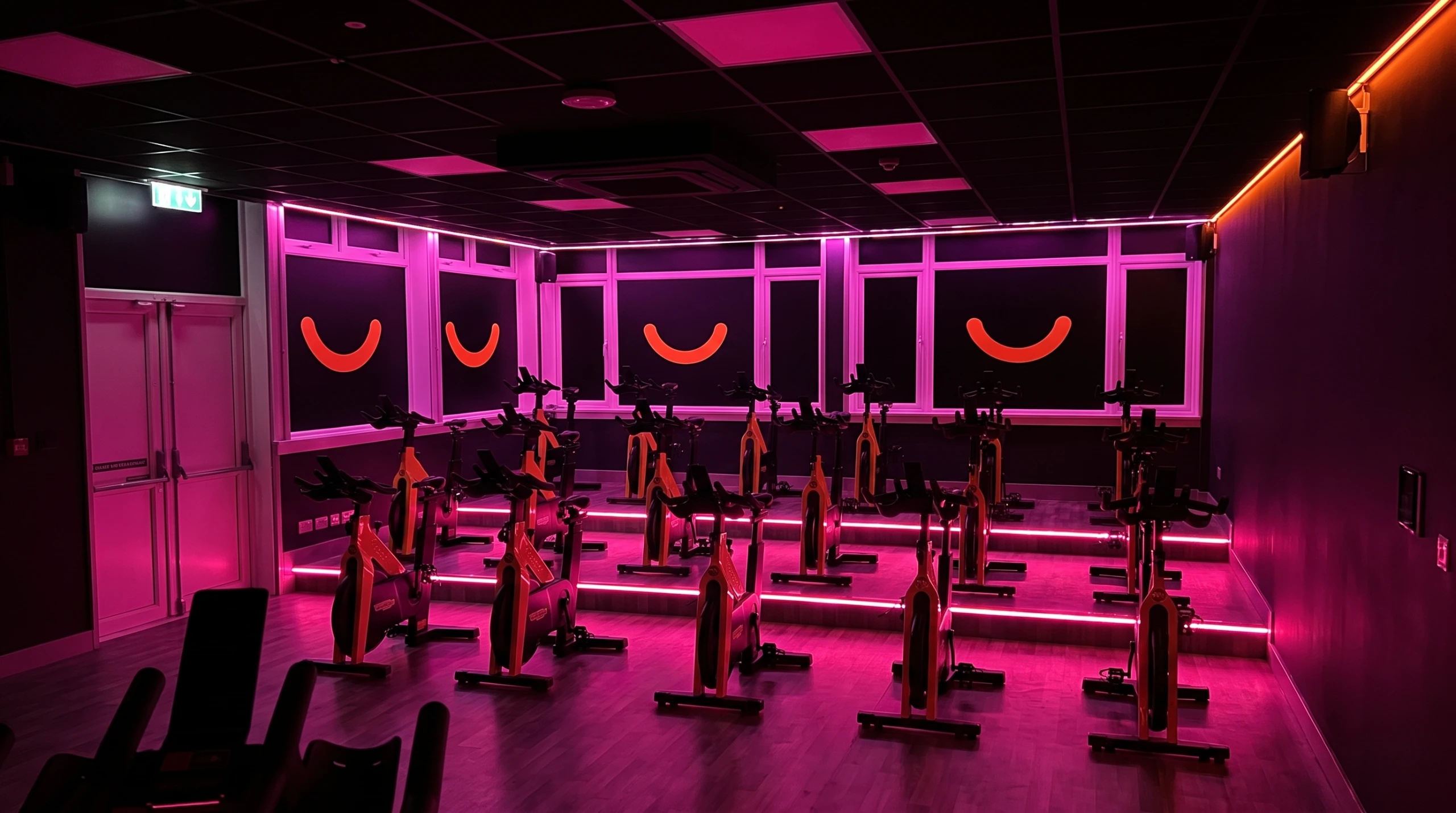 Interior view of the spin studio at Dorothy Hyman Sports Centre, Cudworth
