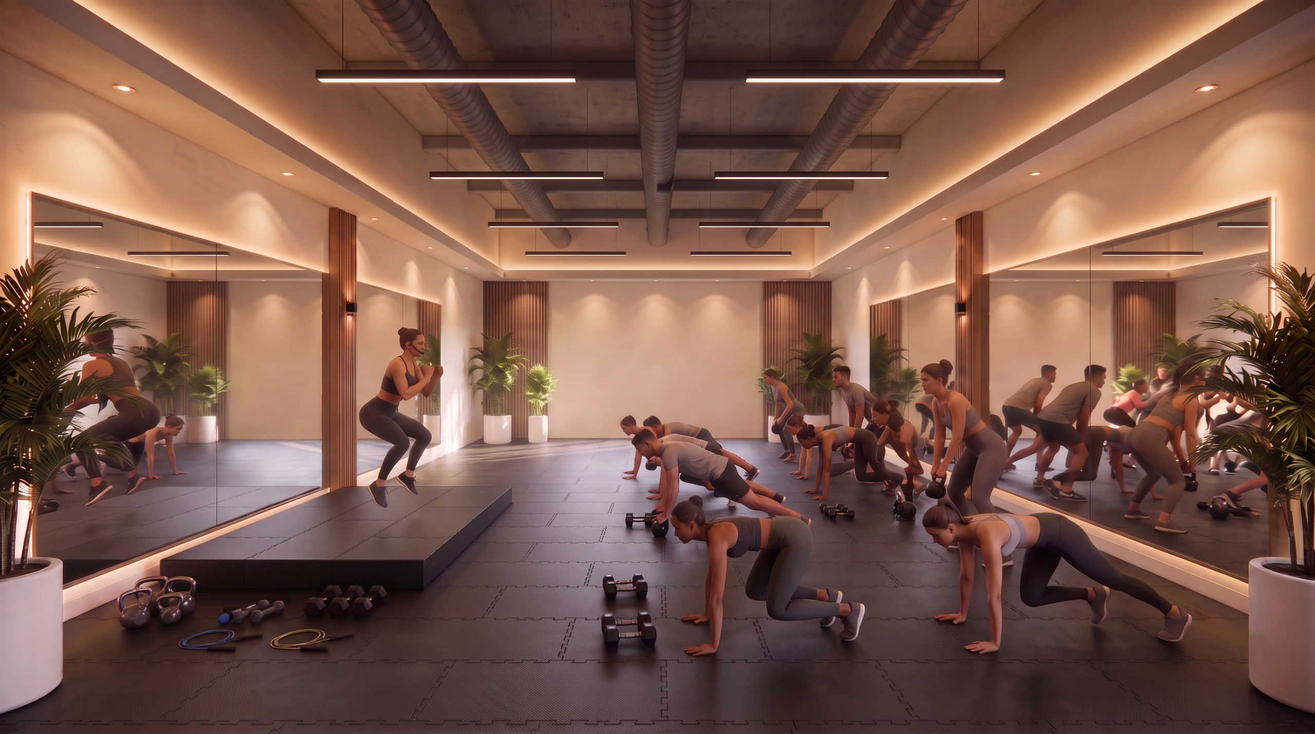 An image of a fitness studio as part of the new Health Club