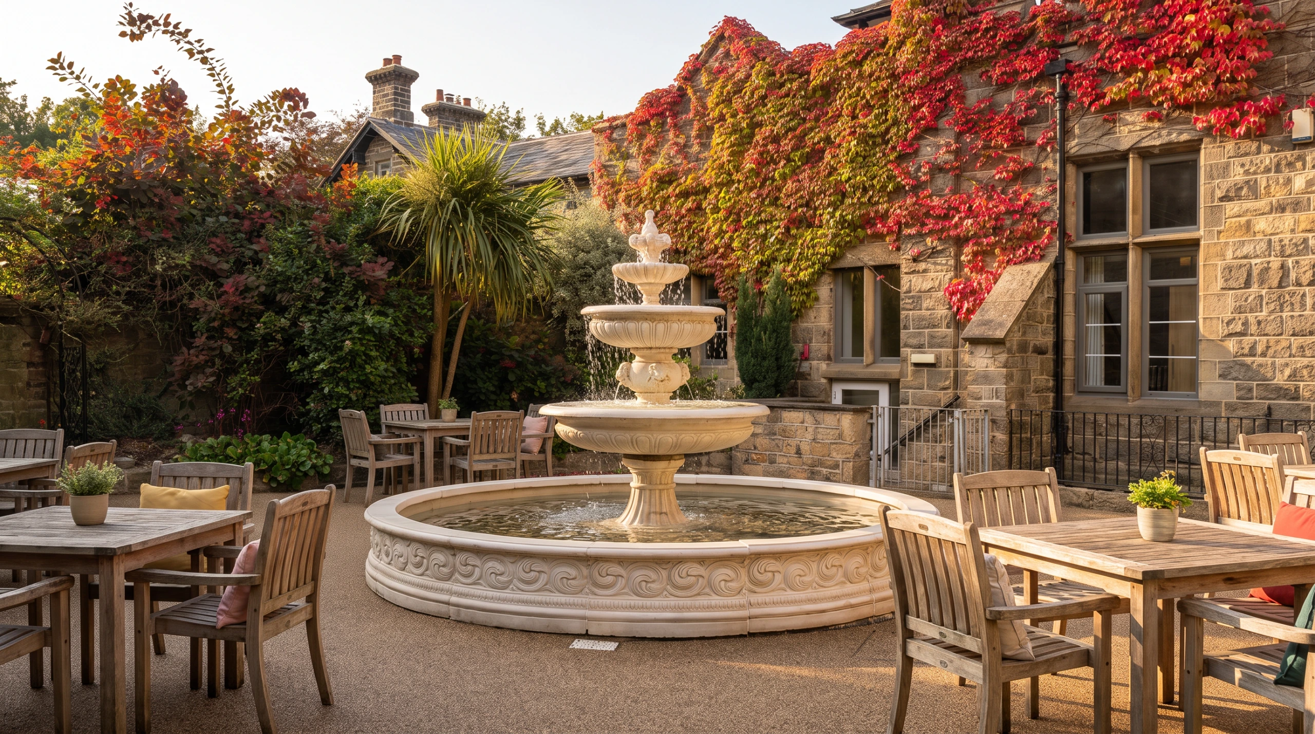 Architectural design services for the refurbishment of a residential care home in Ilkley. Photograph of the hair salon.