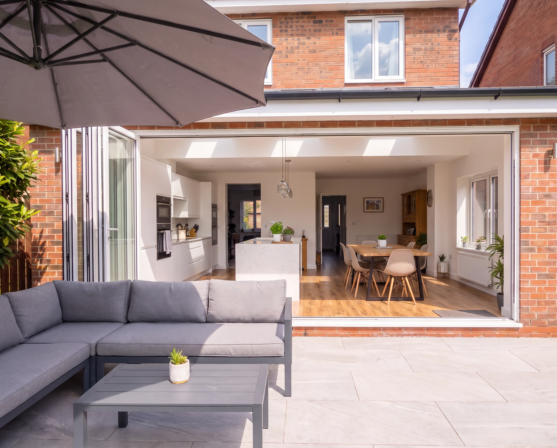 View looking into a kitchen and dining extension in Darton, Barnsley