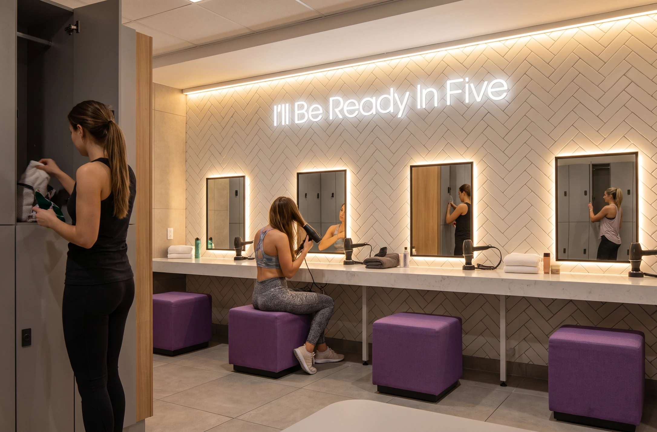 Interior view of new female changing areas at Your Space Mansfield